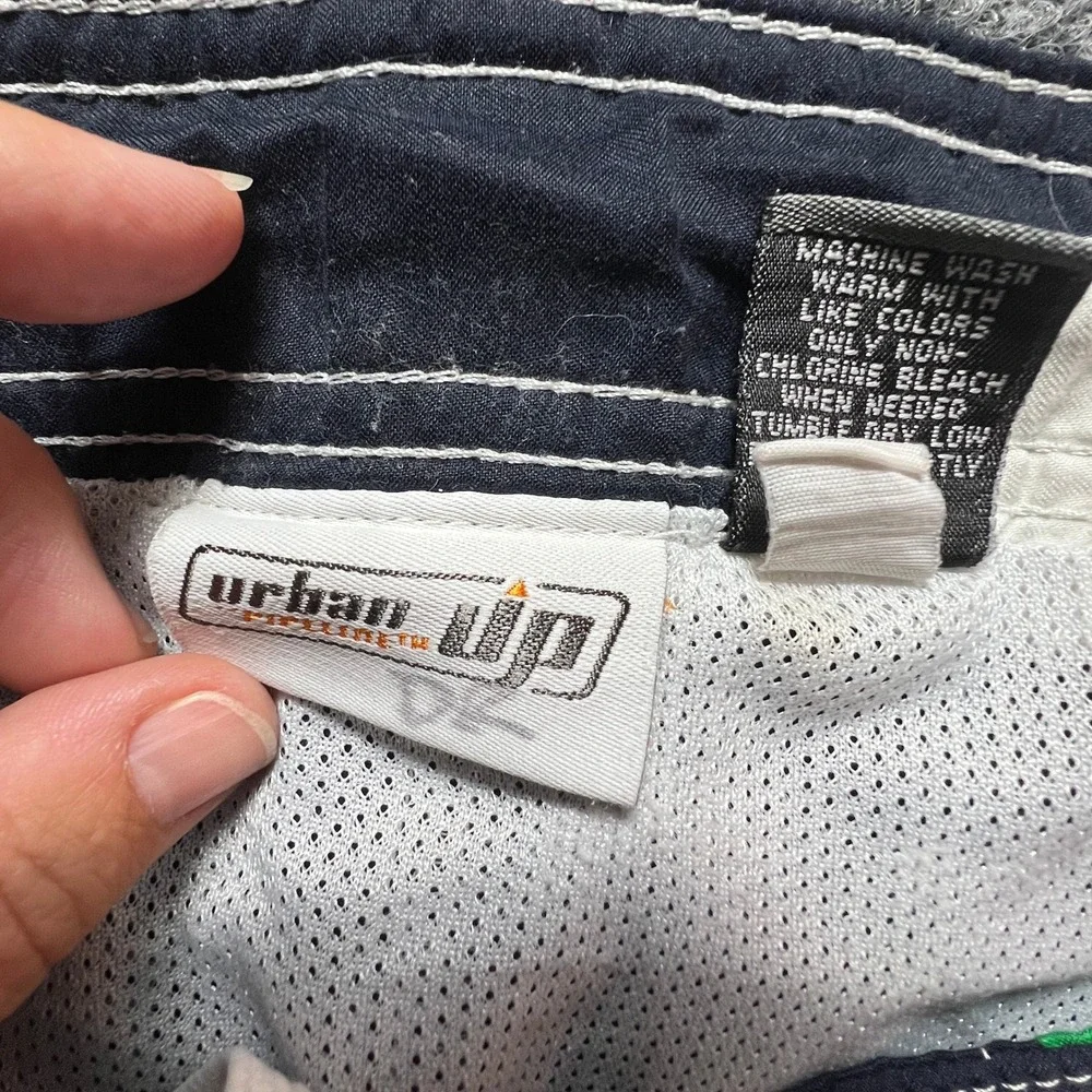 Urban Up Pipeline Mens Navy Blue Cargo Swim Trunks White Stripe Board Shorts XL